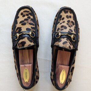GUCCI Calf Hair Animal Print Dress Loafers